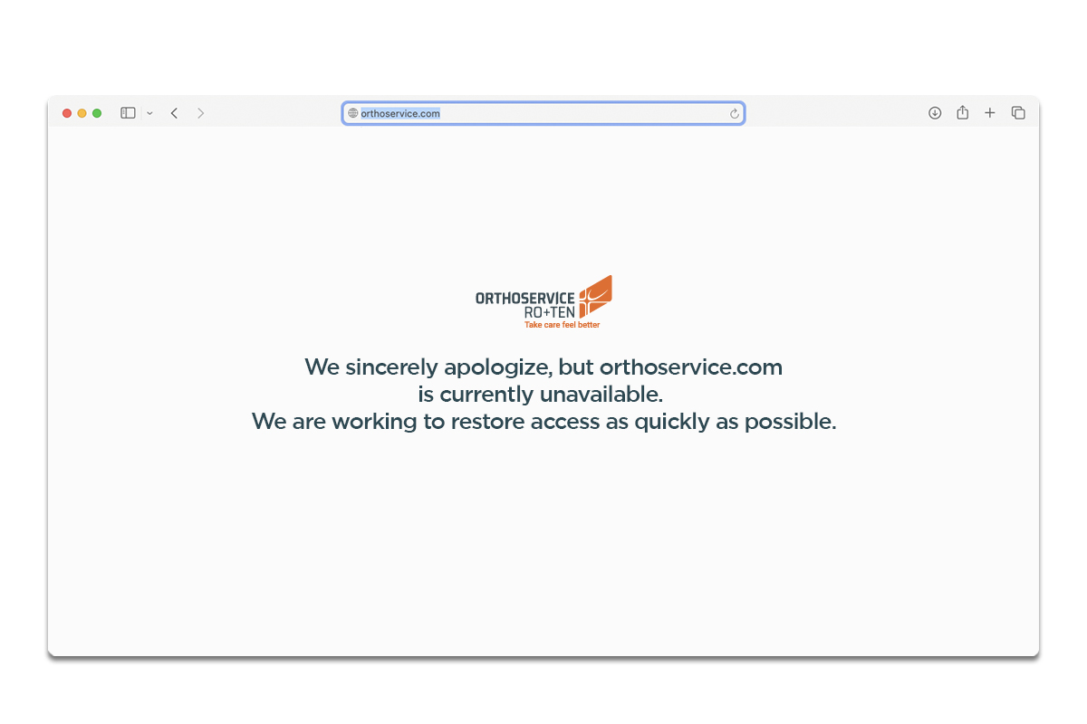 Intervention exceptionnelle de sécurité sur le site web d’Orthoservice