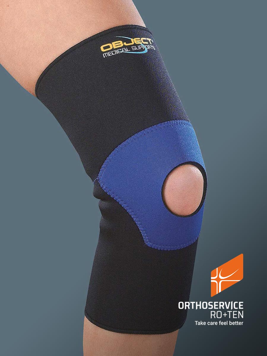 OBJECT - Neoprene tubular knee brace with patella stabilizer