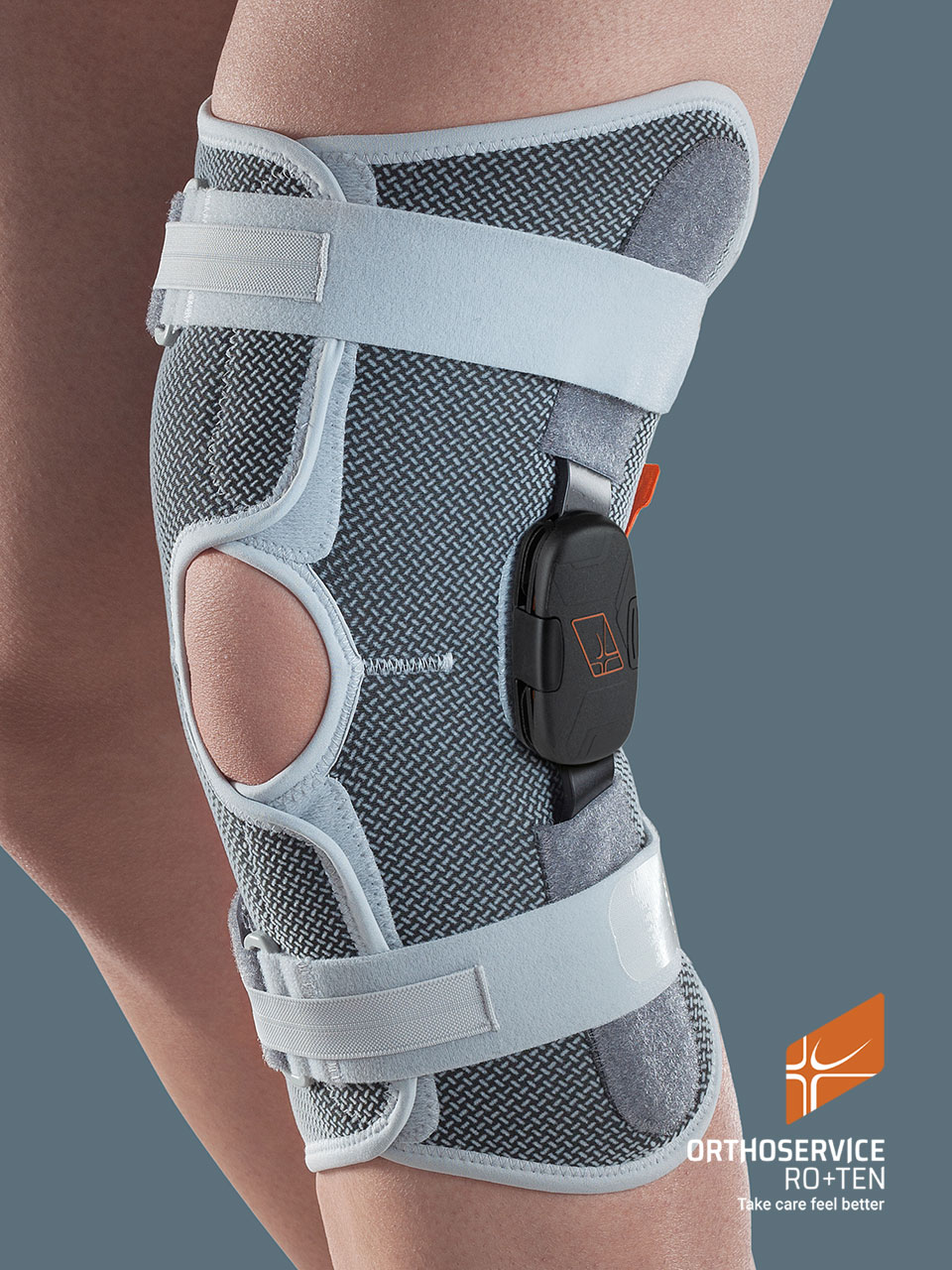 GENUSKILL 22A - Knee orthosis with hinges and F-E control, short wraparound