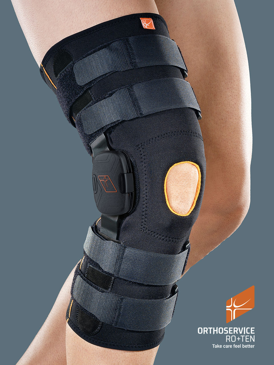 genuFIT 30 - Knieorthese aus AirX™ Gewebe mit polyzentrischen Gelenkschienen zur Flexion/Extension-Einstellung, lang