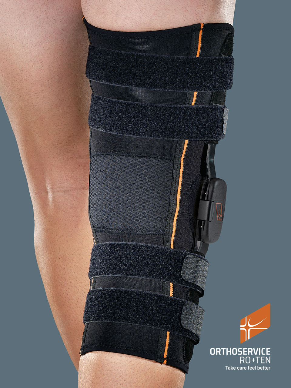 genuFIT 30 - Knieorthese aus AirX™ Gewebe mit polyzentrischen Gelenkschienen zur Flexion/Extension-Einstellung, lang