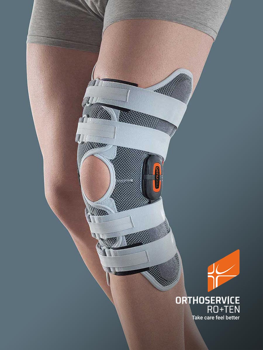 GENUSKILL 28A - Knieorthese mit polyzentrischen Gelenkschienen zur Flexion/Extension-Einstellung, lang, zum Öffnen