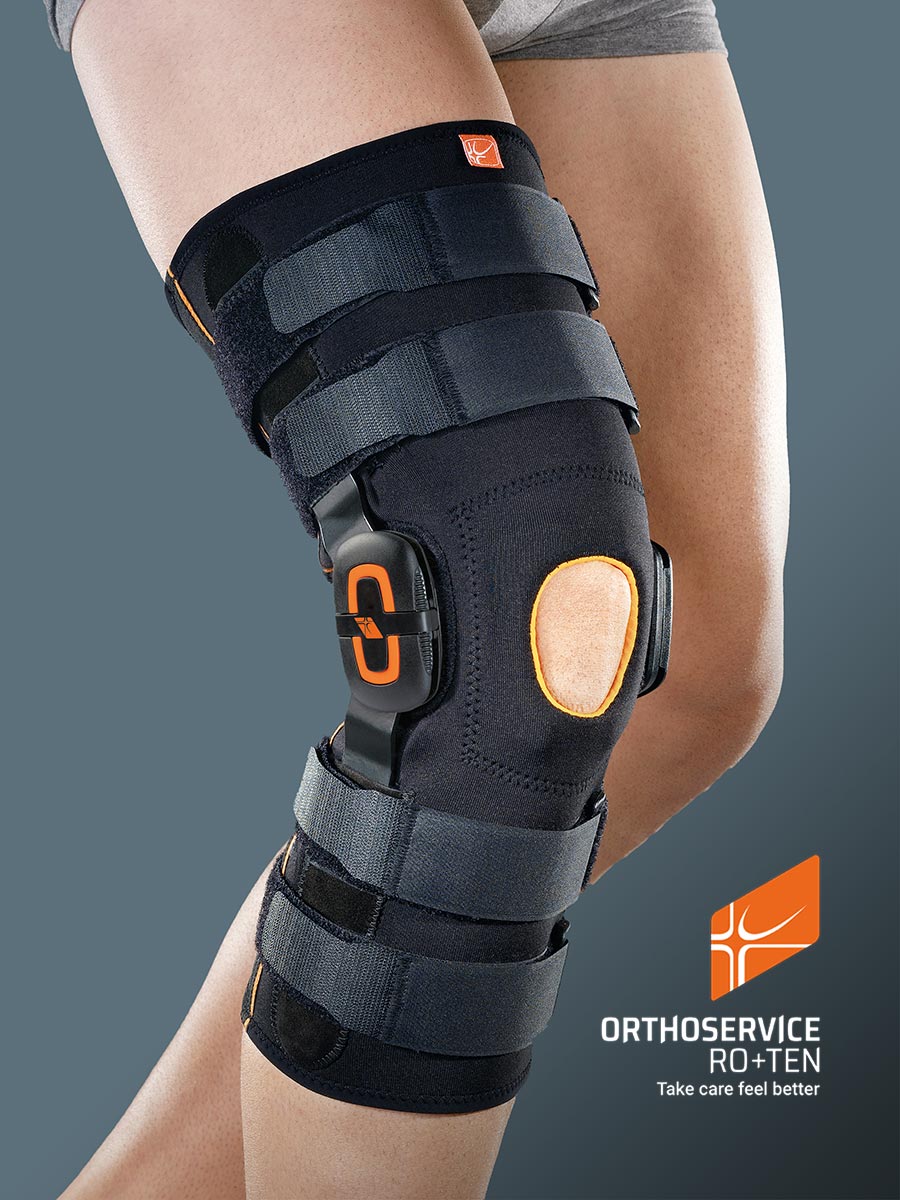 genuFIT 27 - Orthèse de genou longue en tissu AirX™, avec tiges articulées polycentriques et contrôle F-E