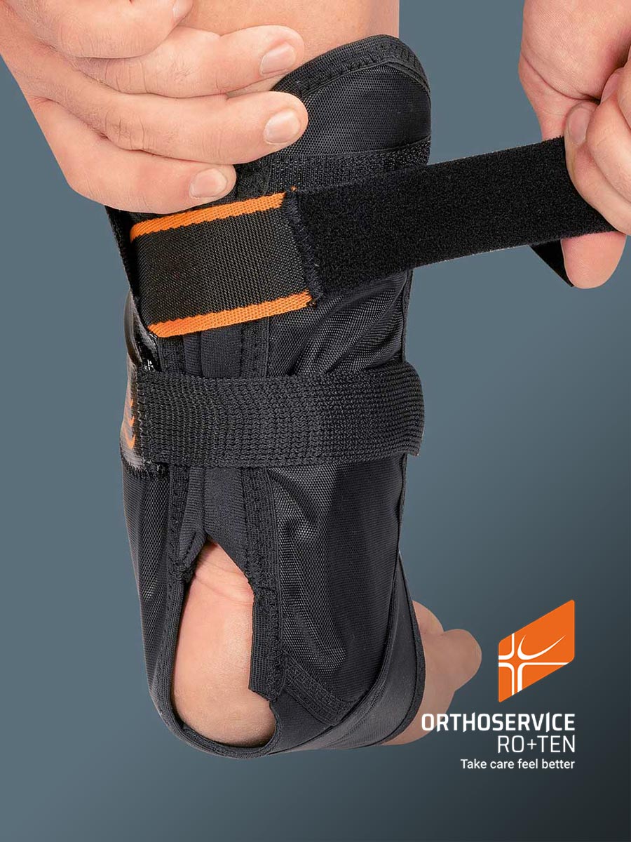 MALLEOSTRONG PRO - Zweischalige Orthese für den Knöchel mit Schaumstoffpolster und lateral-medialem Zuggurt