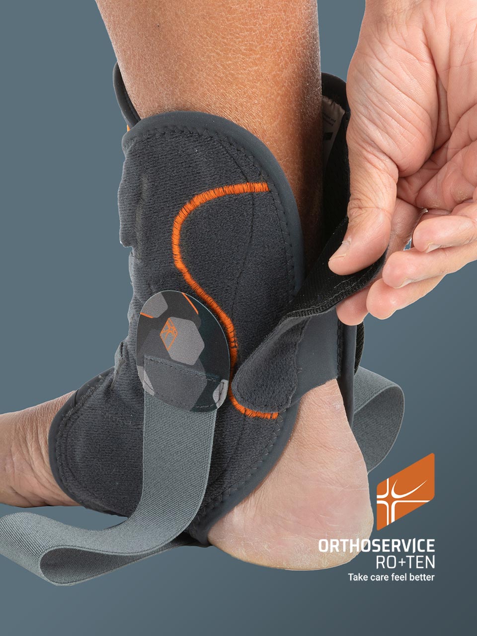 ankle brace with steel stays and figure-8 elastic straps 